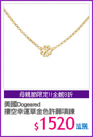 美國Dogeared
摟空幸運草金色許願項鍊