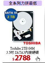 Toshiba 2TB 64M<BR>
3.5吋 SATA3內接硬碟
