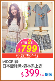 MIDORI綠
日本蕾絲風x森林系上衣