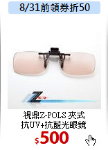 視鼎Z-POLS 夾式<br>
抗UV+抗藍光眼鏡
