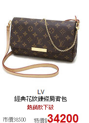 LV<br>
經典花紋鍊條肩背包