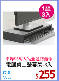 電腦桌上螢幕架-3入