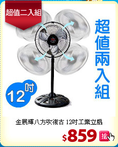 金展輝八方吹復古
12吋工業立扇