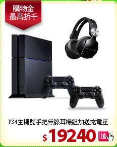 PS4主機雙手把無線耳機組
加送充電座