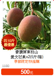 豪讚屏東枋山<br>
愛文芒果x2(5斤/箱)