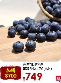 美國加州空運<br>藍莓6盒(170g/盒)