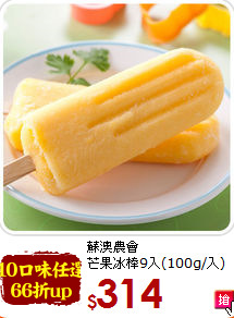 蘇澳農會 <br>芒果冰棒9入(100g/入)
