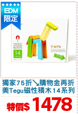 獨家75折↘購物金再折
美Tegu磁性積木14系列