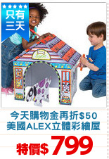 今天購物金再折$50
美國ALEX立體彩繪屋