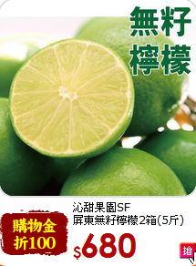 沁甜果園SF<br>
屏東無籽檸檬2箱(5斤)