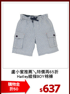 盧小蜜推薦↘特價再65折
Hatley線條BOY棉褲