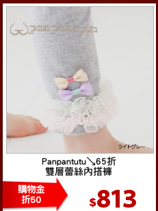 Panpantutu↘65折
雙層蕾絲內搭褲