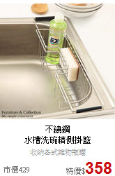 不鏽鋼<BR>
水槽洗碗精側掛籃