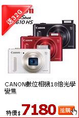 CANON數位相機18倍光學變焦