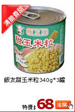 飯友甜玉米粒340g*3罐
