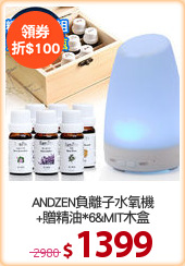 ANDZEN負離子水氧機
+贈精油*6&MIT木盒