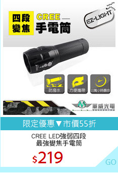 CREE LED強弱四段
最強變焦手電筒