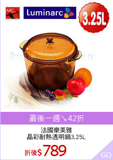 法國樂美雅
晶彩耐熱透明鍋3.25L