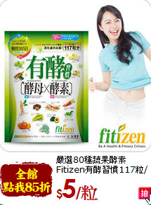 嚴選80種蔬果酵素<br>Fitizen有酵習慣117粒/包