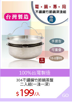 304不鏽鋼竹節鍋蒸盤
二入組(一淺一深)