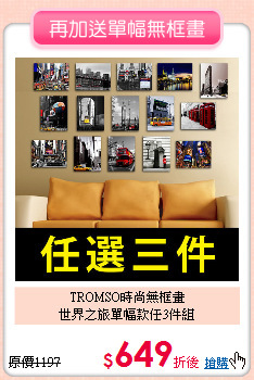 TROMSO時尚無框畫<br>
世界之旅單幅款任3件組