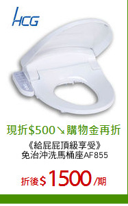 《給屁屁頂級享受》
免治沖洗馬桶座AF855