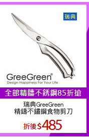 瑞典GreeGreen
精鑄不鏽鋼食物剪刀