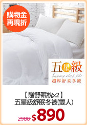 【贈舒眠枕x2】
五星級舒眠冬被(雙人)