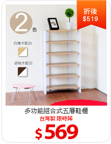 多功能組合式五層鞋櫃