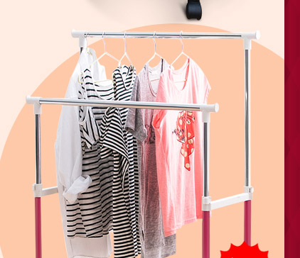 繽紛馬卡龍雙桿衣架