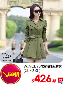 WINCEYS裙襬蕾絲風衣(XL~3XL)
