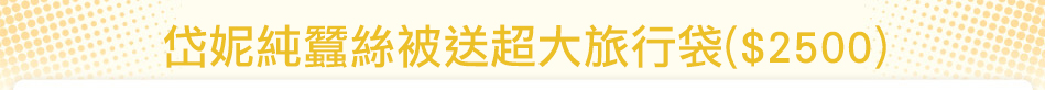 岱妮純蠶絲被送超大旅行袋($2500)
