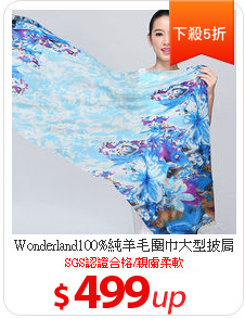 Wonderland100%純羊毛圍巾大型披肩