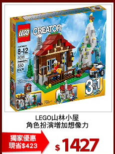 LEGO山林小屋
角色扮演增加想像力