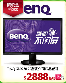 BenQ GL2250 22型
雙介面液晶螢幕
