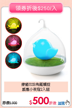 療癒USB鳥籠觸控<br>
感應小夜燈2入組