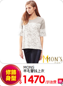 MONS<br> 
羊毛蕾絲上衣