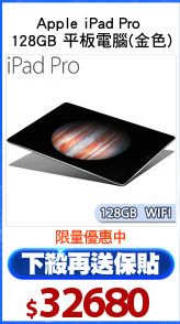 Apple iPad Pro 
128GB 平板電腦(金色)