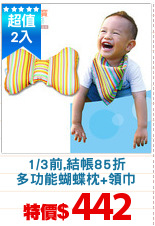 1/3前,結帳85折
多功能蝴蝶枕+領巾