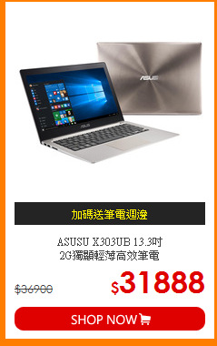 ASUSU X303UB 13.3吋<br>
 2G獨顯輕薄高效筆電
