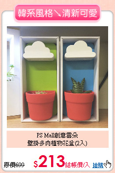 PS Mall創意雲朵<br>
壁掛多肉植物花盆(2入)