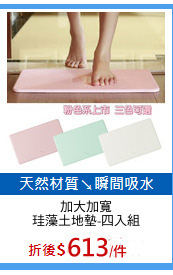 加大加寬
珪藻土地墊-四入組
