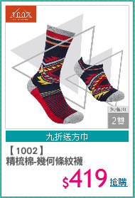 【1002】
精梳棉-幾何條紋襪