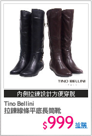 Tino Bellini 
拉鍊線條平底長筒靴