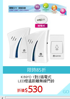 KINYO 1對2插電式
LED燈遠距離無線門鈴