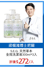 S.E.Q. 天然草本
全效洗潔液300ml*3入