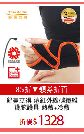 舒美立得 遠紅外線碳纖維
護腕護具 熱敷+冷敷