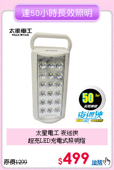 太星電工 夜巡俠<BR>
超亮LED充電式照明燈