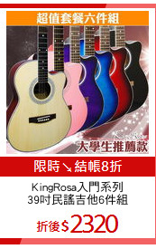 KingRosa入門系列
39吋民謠吉他6件組