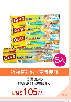 美國GLAD
神奇密封保鮮膜6入